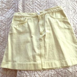 Light yellow American Apparel Denim Skirt
